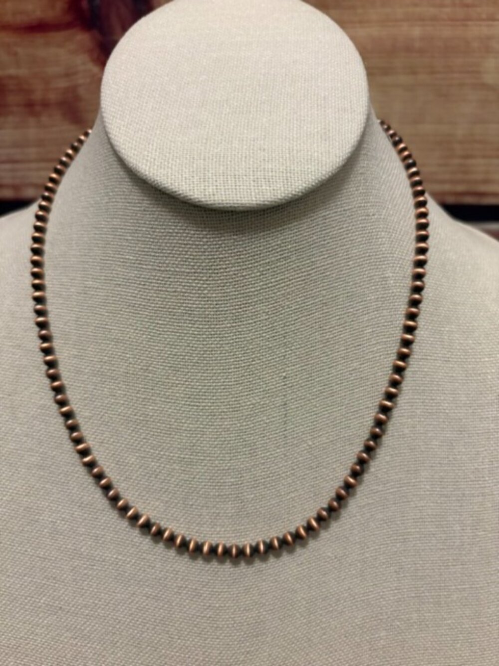 Z Bars 4mm Hand-Polished Copper Pearl Necklace 18" NWT